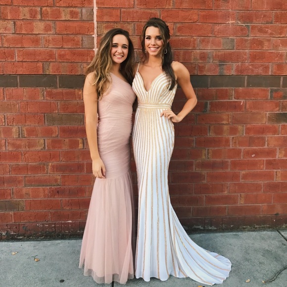 White/gold prom dress - Picture 2 of 3